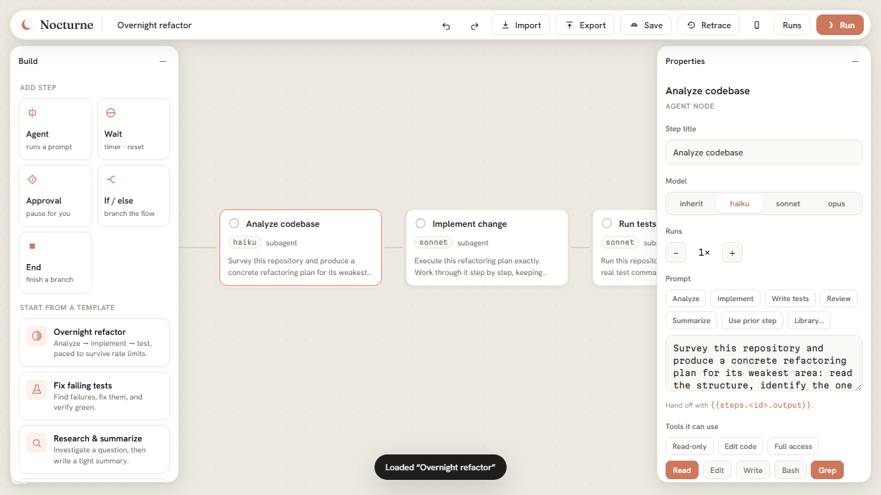 The options-first inspector